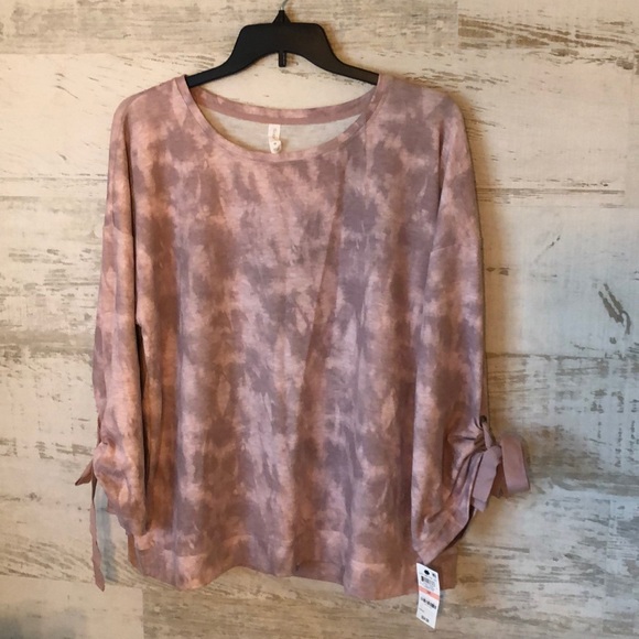 Ideology Tie dyed Tie Top Pink - Picture 4 of 7